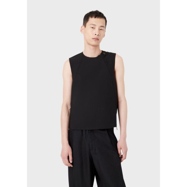 Emporio Armani Mens Gilet in Black Wool - Size Large