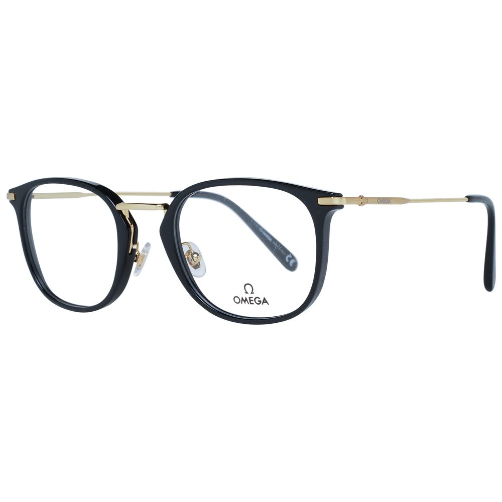 omega Mens 3003 Black Gold Eyeglasses Metal - One Size