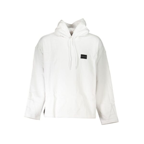 Calvin Klein Mens Cropped Hoodie Relaxed Fit - White Cotton - Size 2XL