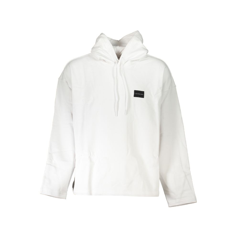Calvin Klein Mens Cropped Hoodie Relaxed Fit - White Cotton - Size 2XL