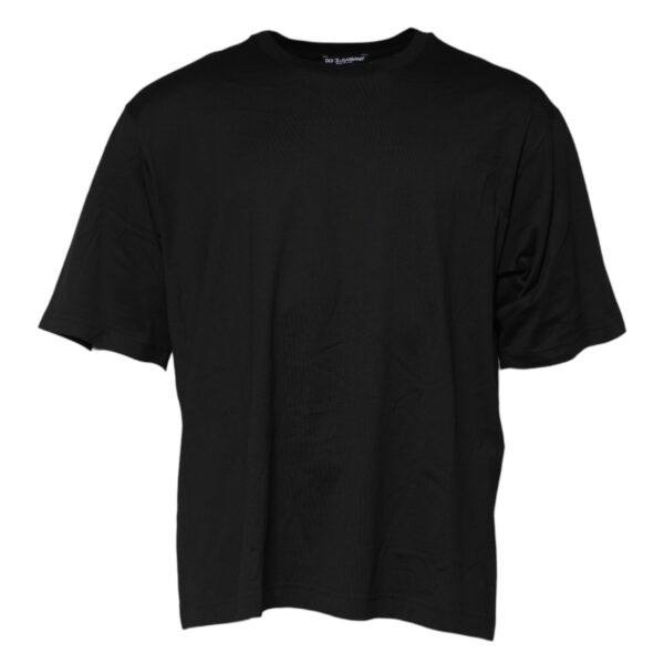 Dolce & Gabbana Mens Crew Neck Short Sleeve Tee - Black Cotton - Size EU 50 (Mens)