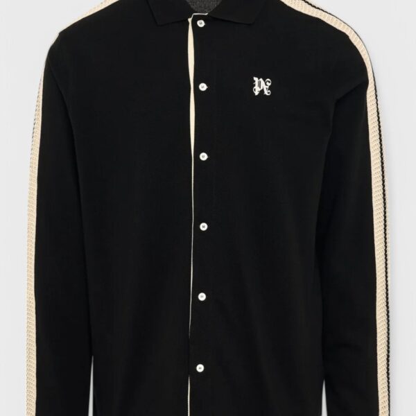Palm Angels Mens Monogram Trackshirt Black - Size X-Large