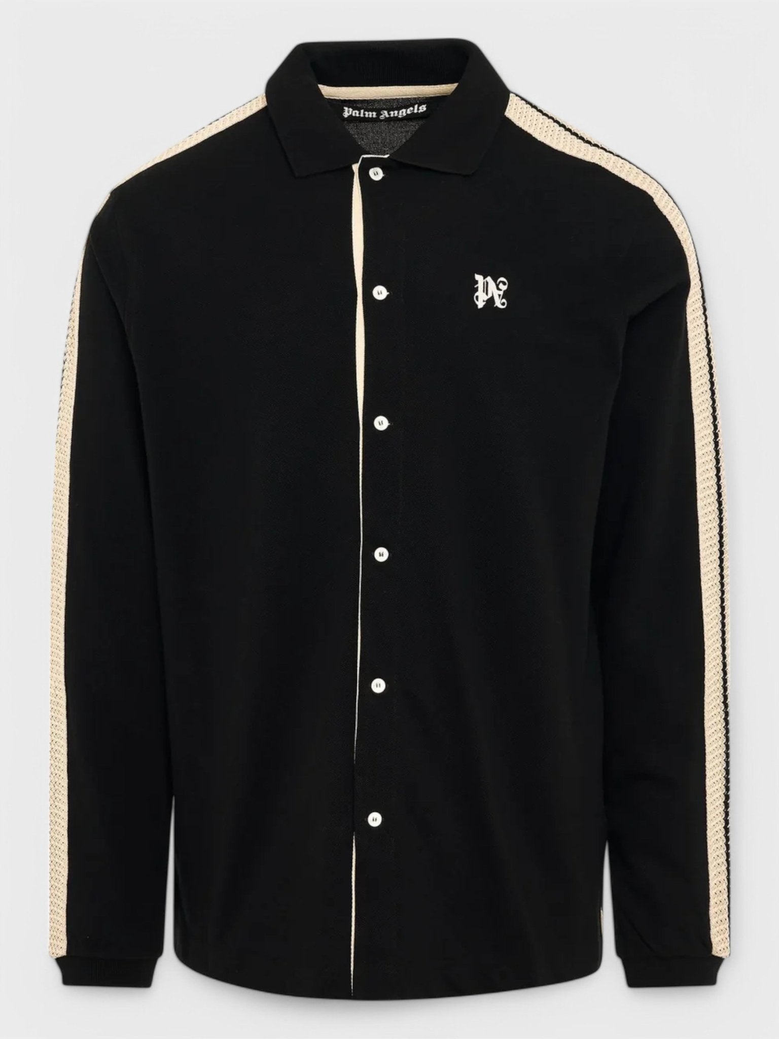 Palm Angels Mens Monogram Trackshirt Black - Size X-Large