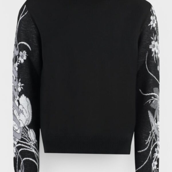 Amiri Mens Floral Arm Print Crew Black - Size Large