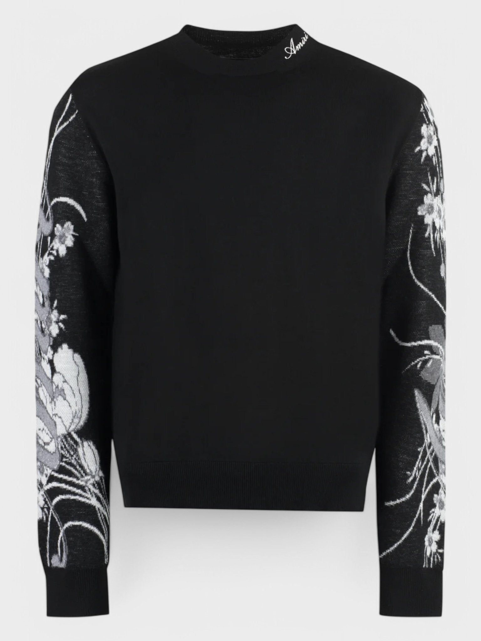 Amiri Mens Floral Arm Print Crew Black - Size Large