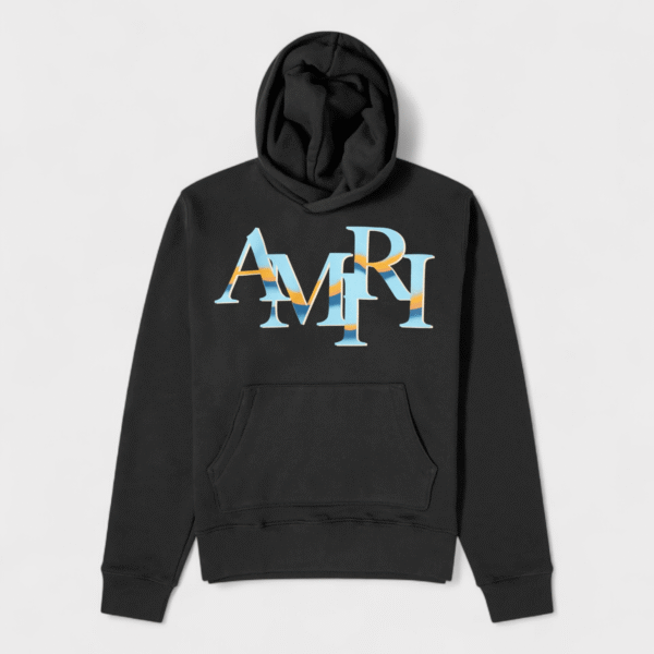 Amiri Mens Staggered Chrome Hoodie Black - Size X-Small
