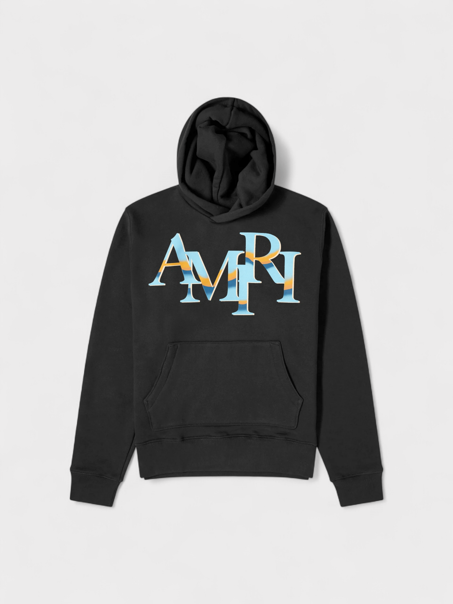 Amiri Mens Staggered Chrome Hoodie Black - Size X-Small