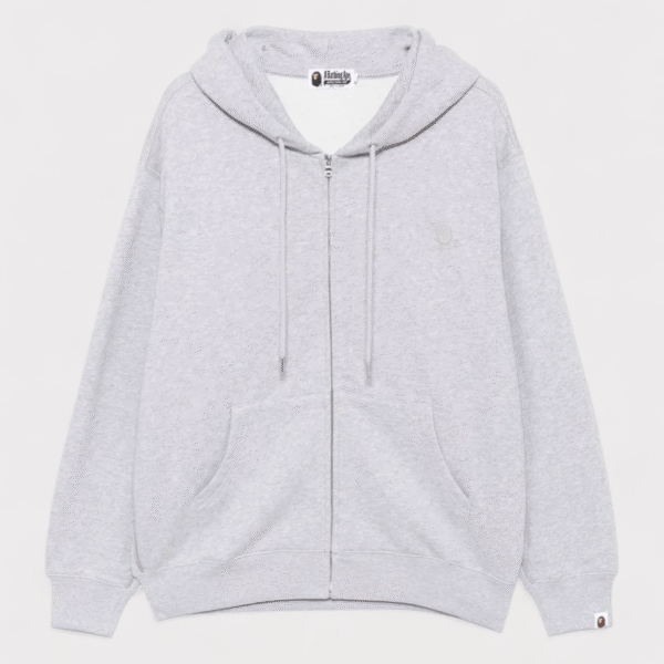 Bape Mens One Point Zip Hoodie Grey - Size X-Large
