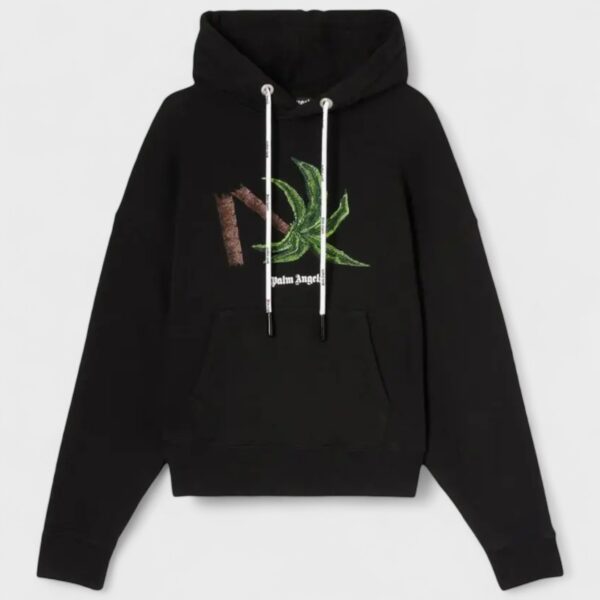 Palm Angels Mens Broken Black Hoody - Size 2XS