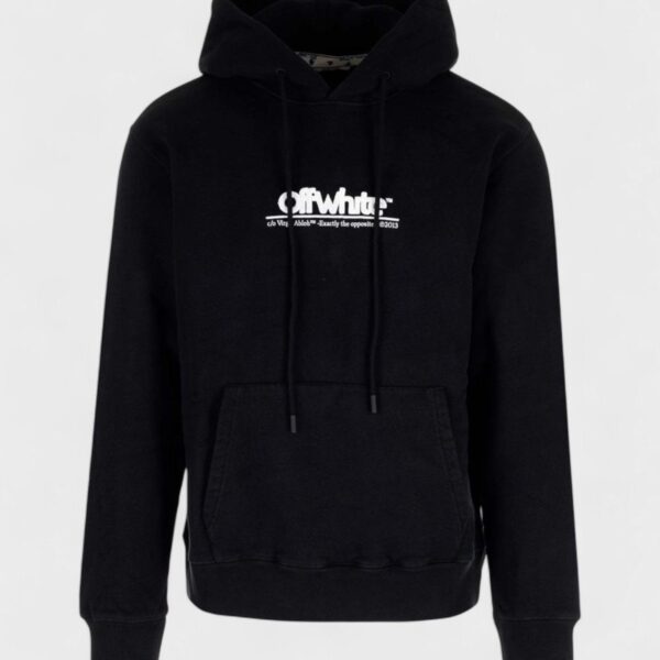 Off-White Mens Chunky Logo Slim Hoodie Black White - Size X-Small