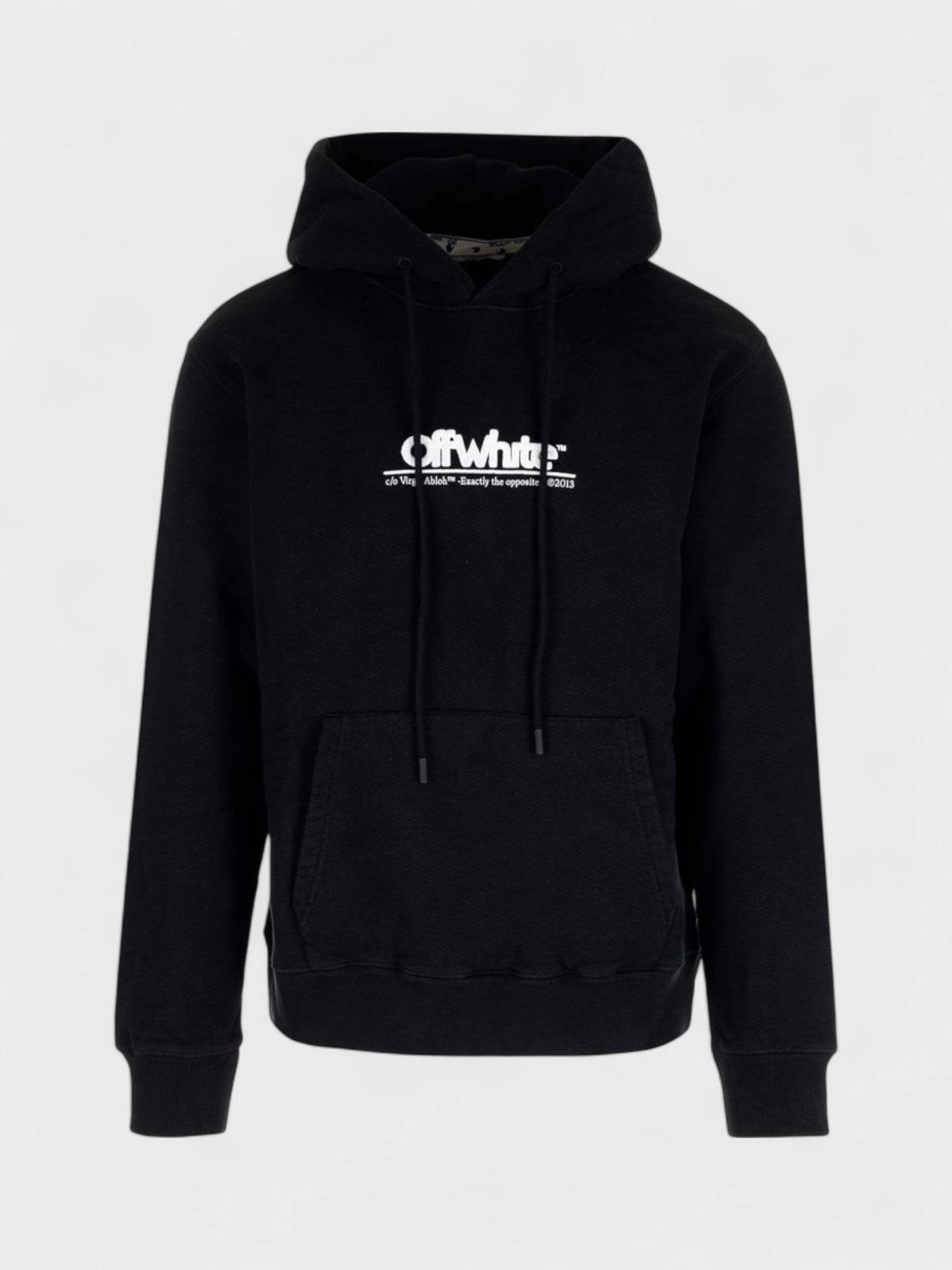Off-White Mens Chunky Logo Slim Hoodie Black White - Size X-Small