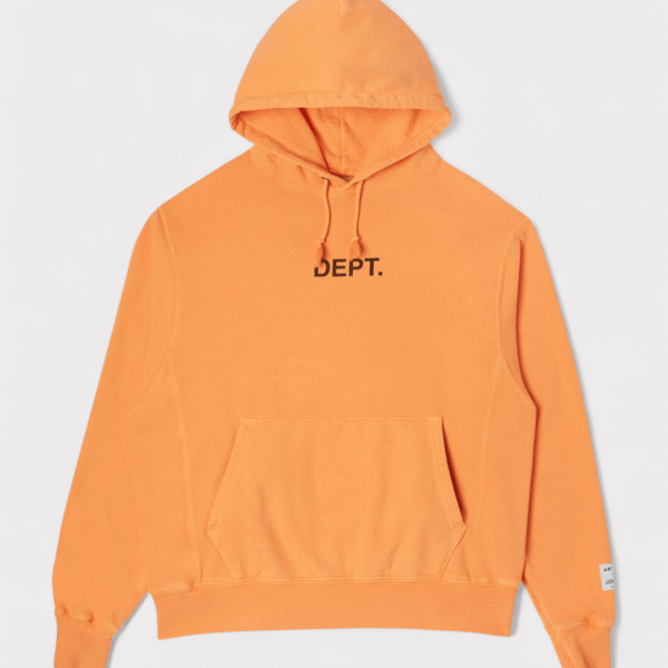 Gallery Dept Mens . Logo Hoodie Flo Orange - Size X-Large