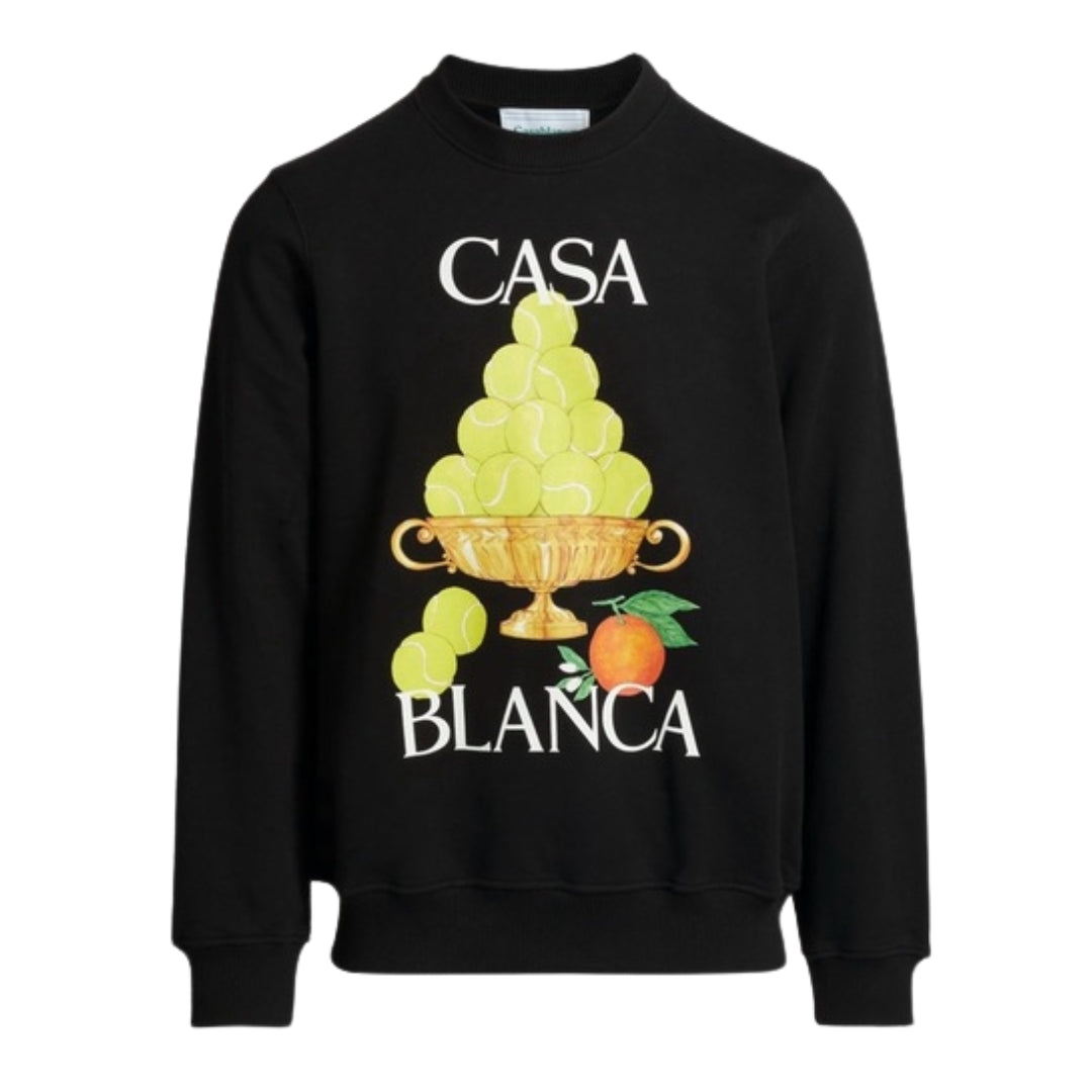 Casablanca Mens La Corbeille D'oranges Black Sweatshirt Cotton - Size 2XL