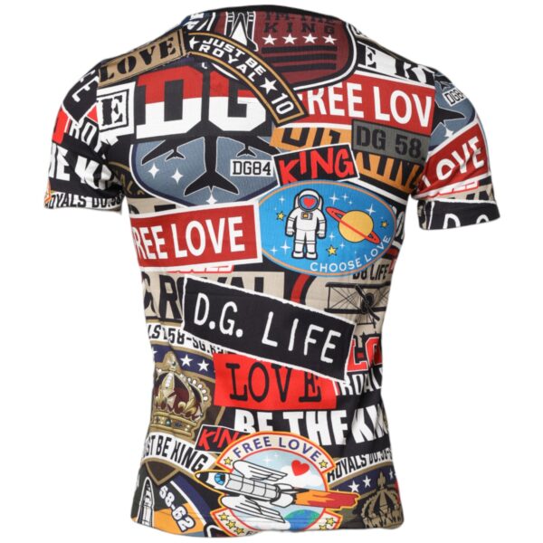 Dolce & Gabbana Mens Collage Patchwork Graphic Tee - Black Cotton - Size EU 44 (Mens)