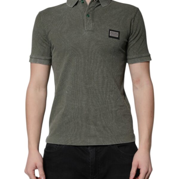 Dolce & Gabbana Mens Short Sleeve Polo Shirt - Grey Cotton - Size EU 46 (Mens)