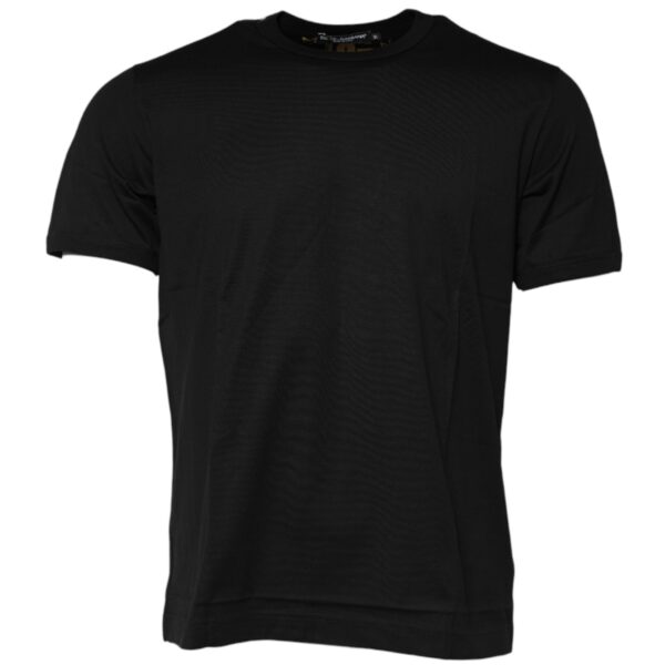Dolce & Gabbana Mens Crew Neck Short Sleeve Tee - Black Cotton - Size EU 46 (Mens)