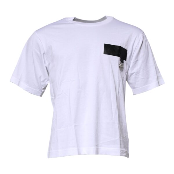Dolce & Gabbana Mens Short Sleeve Crew Neck Tshirt - White Cotton - Size EU 46 (Mens)