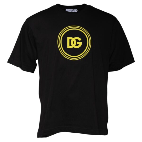 Dolce & Gabbana Mens Dg Logo Tshirt Tsh86707 - Black Cotton - Size EU 46 (Mens)