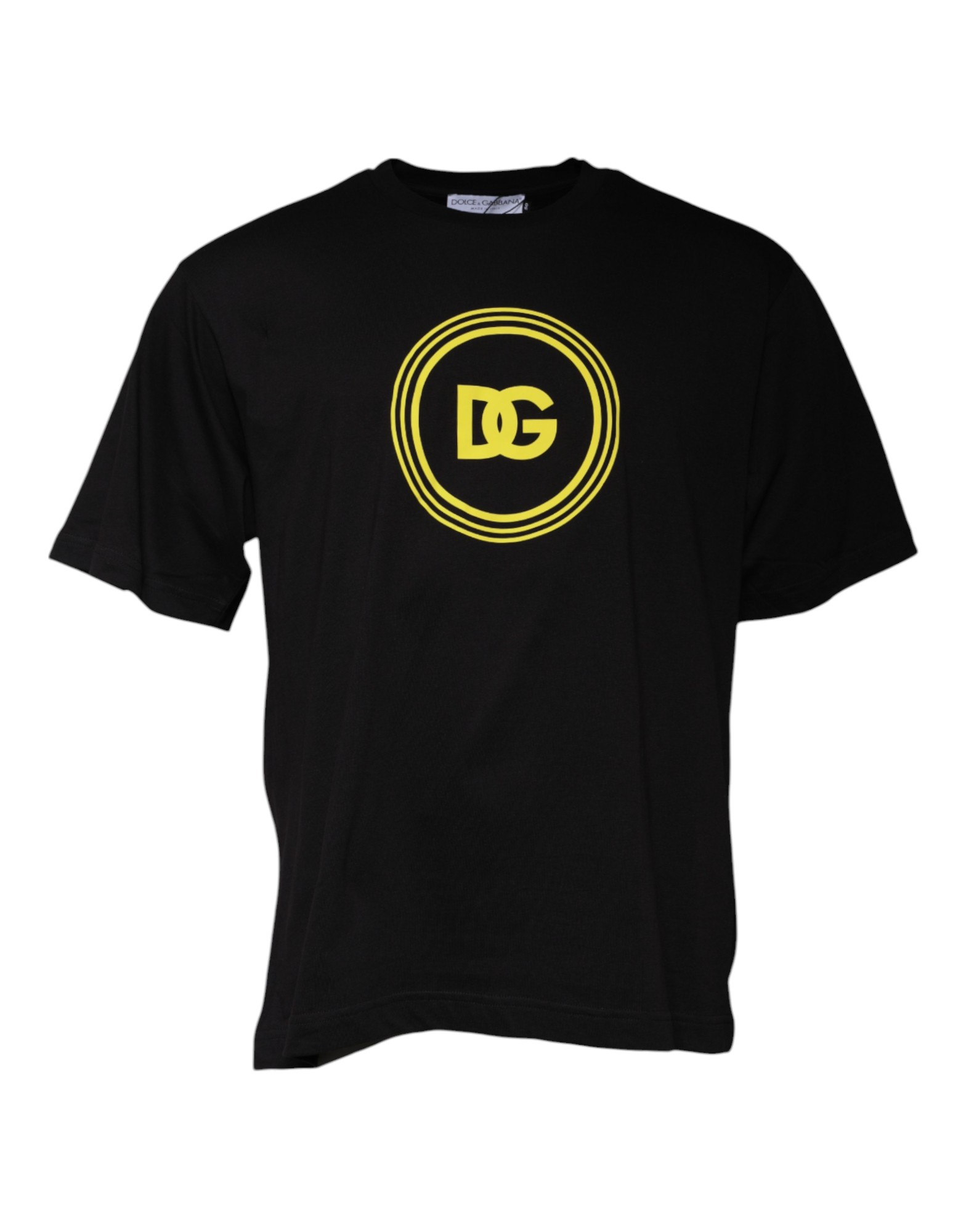 Dolce & Gabbana Mens Dg Logo Tshirt Tsh86707 - Black Cotton - Size EU 46 (Mens)