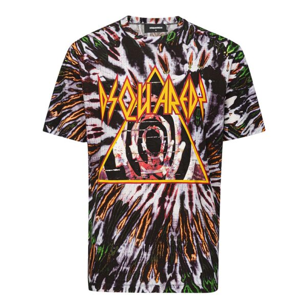 Dsquared2 Mens Tiedye Tshirt S74gd0578s23007 - Black Cotton - Size Small