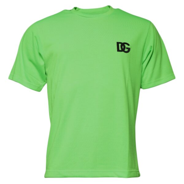 Dolce & Gabbana Mens Dg Logo Tee Short Sleeve Crew Neck Tshirt - Lime Green - Size EU 44 (Mens)
