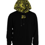 Dolce & Gabbana Mens Hooded Sweatshirt Dgpatterned Hood - Black Cotton - Size EU 46 (Mens)