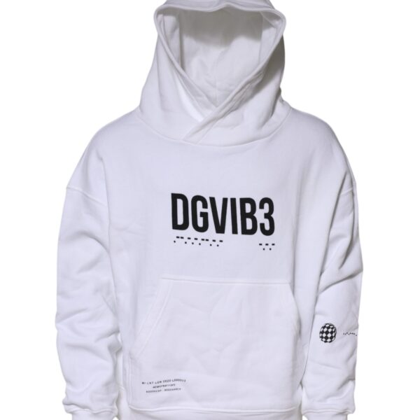 Dolce & Gabbana Mens Dgvib3 Hoodie Stylish Graphic - White Cotton - Size EU 48 (Mens)