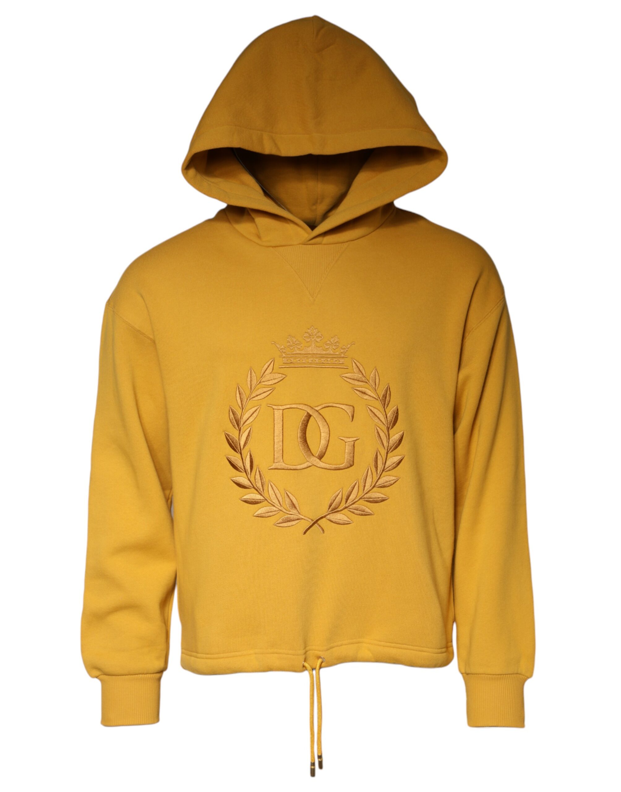 Dolce & Gabbana Mens Hooded Sweatshirt Dg Crest Model - Beige Cotton - Size EU 44 (Mens)