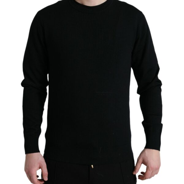 Dolce & Gabbana Mens Crew Neck Sweater Classic Knitwear - Black Wool - Size EU 46 (Mens)