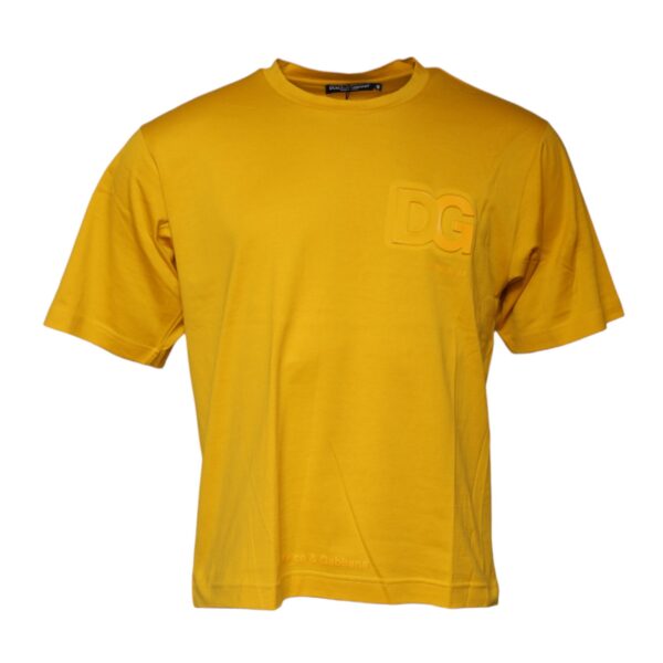 Dolce & Gabbana Mens Dg Logo Tshirt Short Sleeve Crew Neck - Brown Cotton - Size EU 46 (Mens)