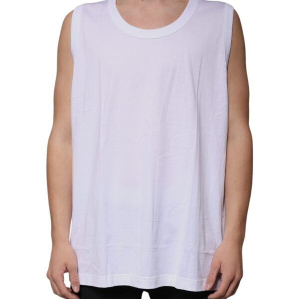 Dolce & Gabbana Mens Classic Sleeveless Tshirt - White Cotton - Size EU 52 (Mens)