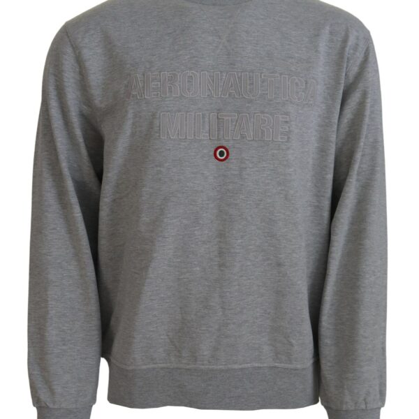 Aeronautica Militare Mens Crew Neck Sweatshirt Tsh83828 - Grey Cotton - Size EU 54 (Mens)