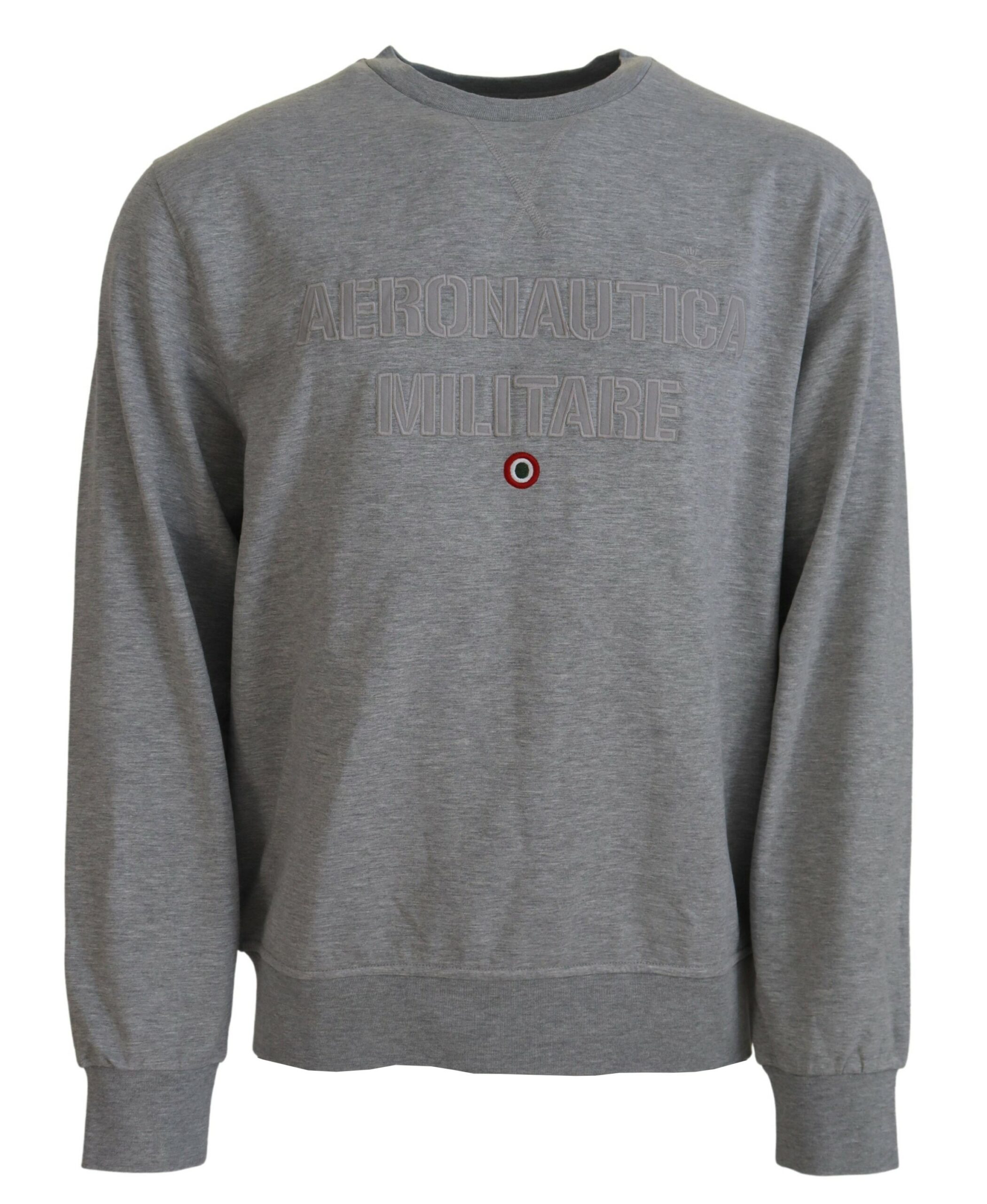 Aeronautica Militare Mens Crew Neck Sweatshirt Tsh83828 - Grey Cotton - Size EU 54 (Mens)