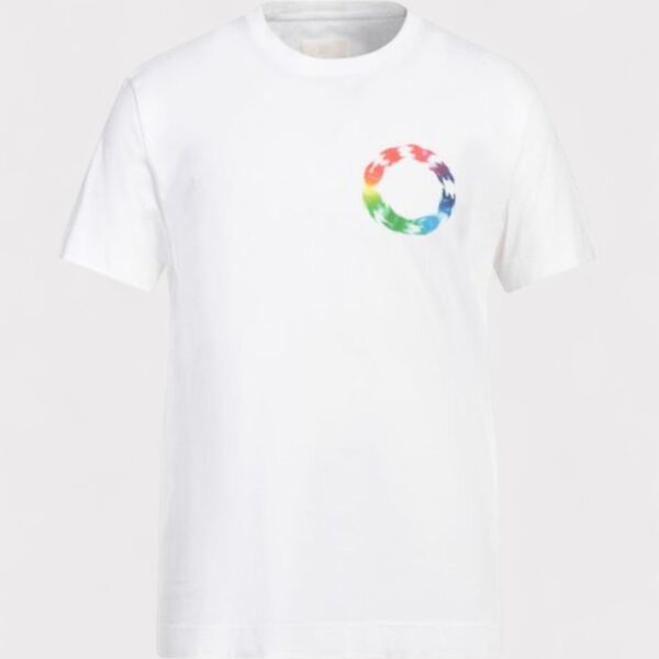 Givenchy Mens Slim Fit T-Shirt Circle Multi White - Size X-Large