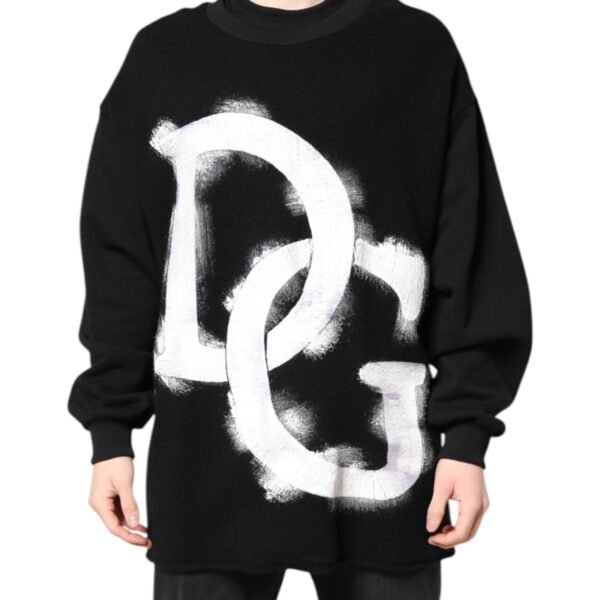 Dolce & Gabbana Mens Dg Logo Knit Sweater - Black Cotton - Size EU 50 (Mens)