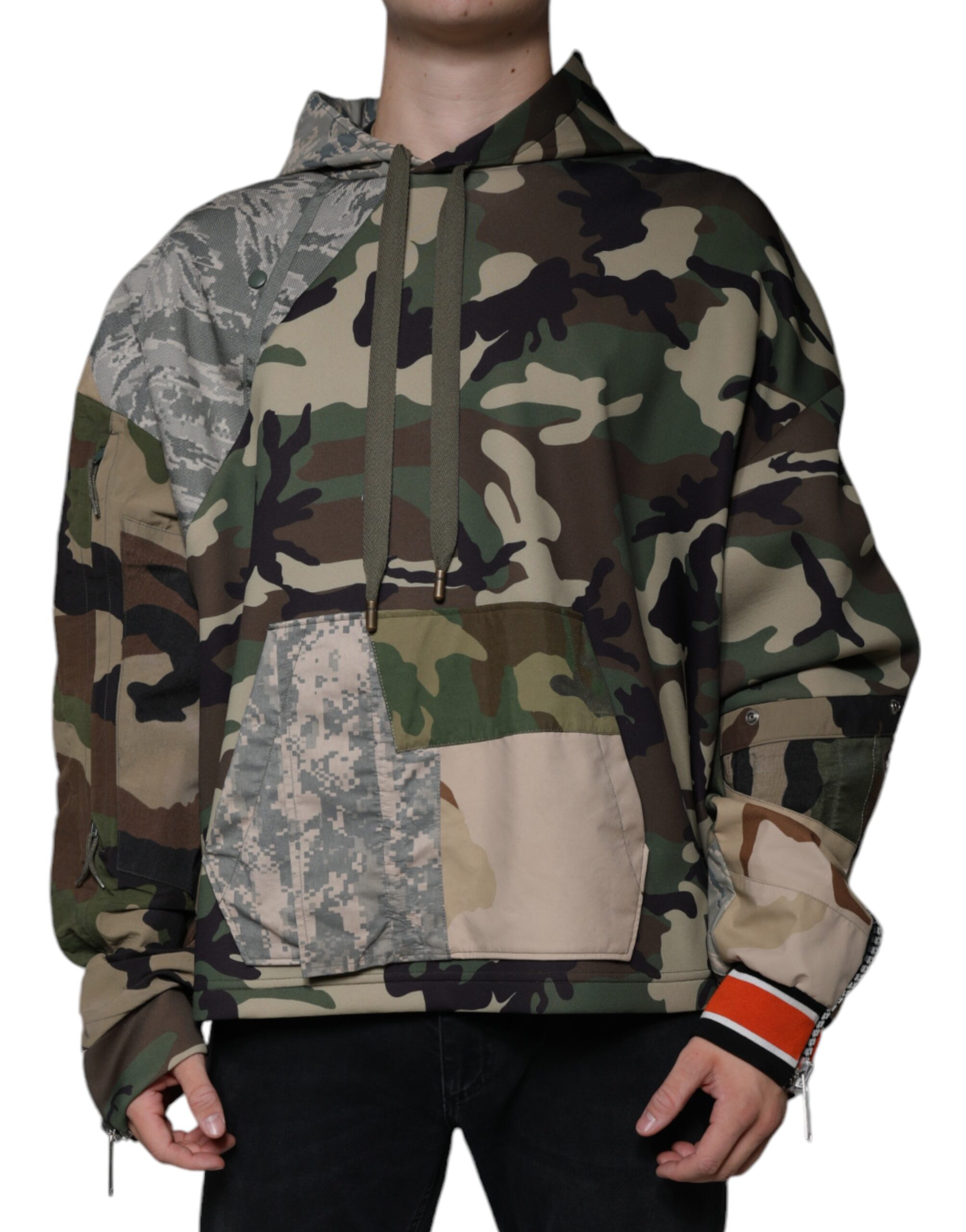 Dolce & Gabbana Mens Camo Print Hoodie Tsh87084 - Grey - Size EU 54 (Mens)