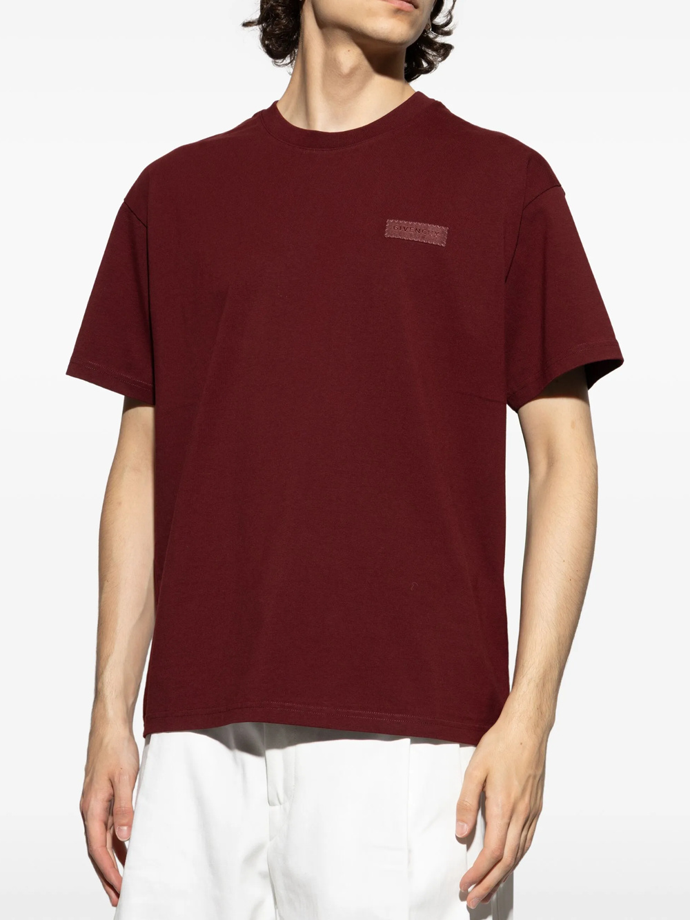 Givenchy Mens Logo Patch T-Shirt in Red Cotton - Size 2XL