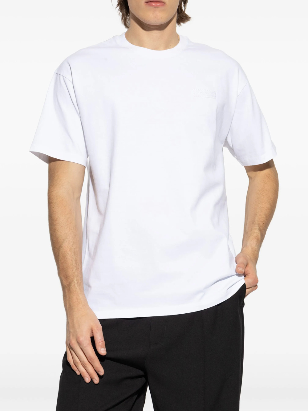 Givenchy Mens Logo Patch T-Shirt in White Cotton - Size Large