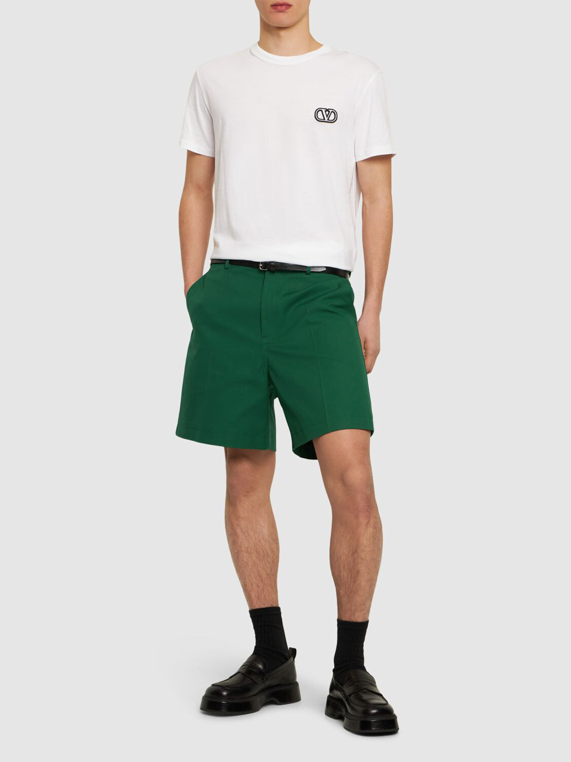 Valentino Mens VLogo Signature Patch T-Shirt in White Cotton - Size Small