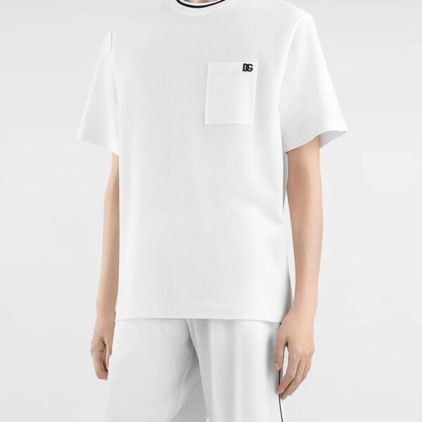 Dolce & Gabbana Mens T-Shirt in White Cotton - Size Medium