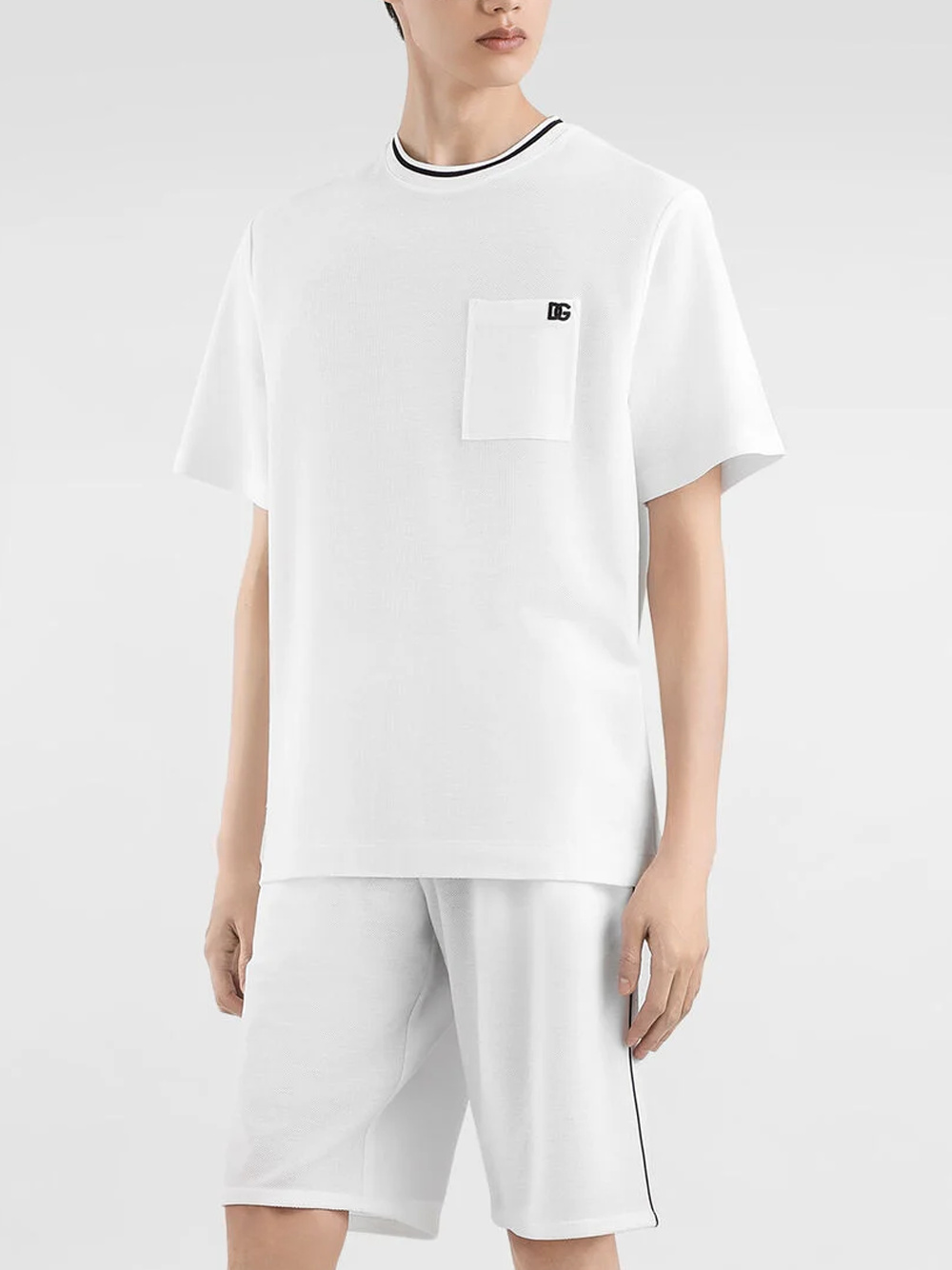 Dolce & Gabbana Mens T-Shirt in White Cotton - Size Medium