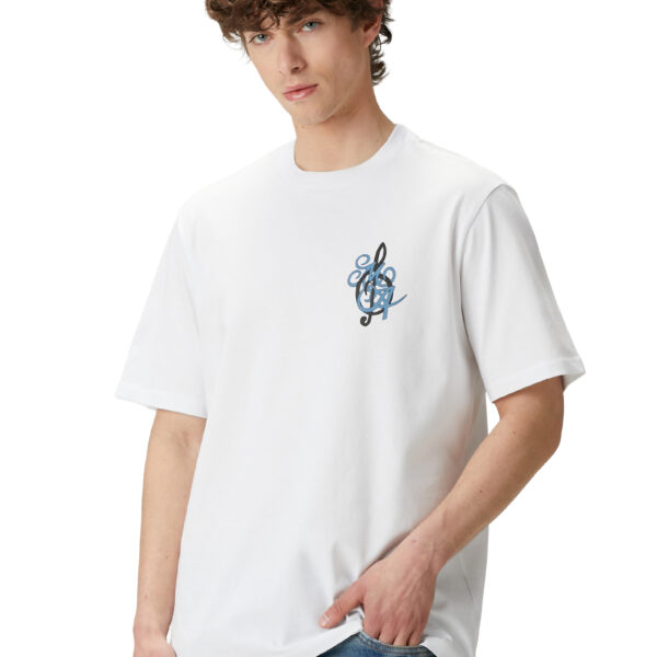 Amiri Mens Jazz Band T-Shirt in White Cotton - Size Medium