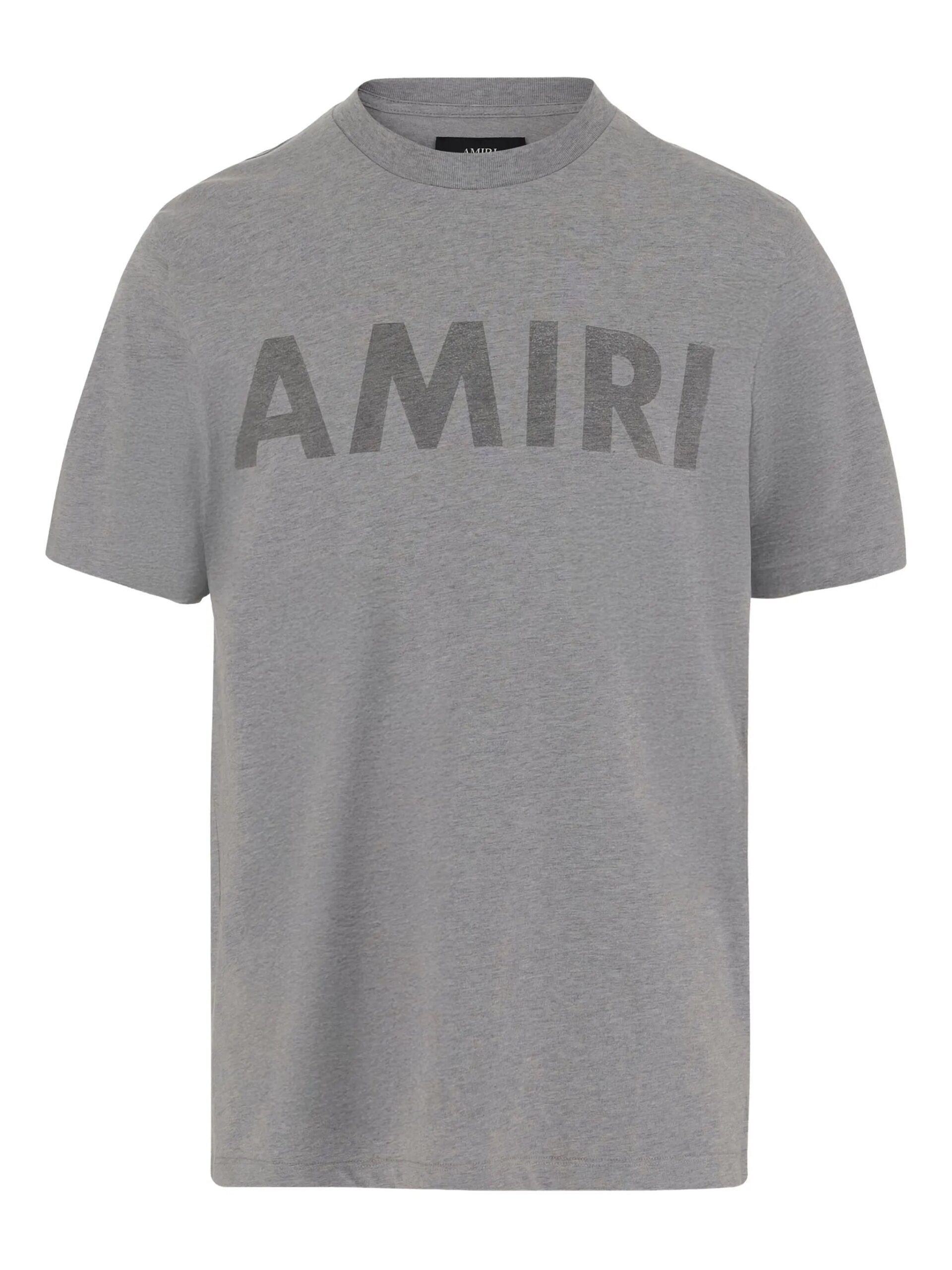 Amiri Mens Logo Print T-Shirt in Grey Cotton - Size 2XL