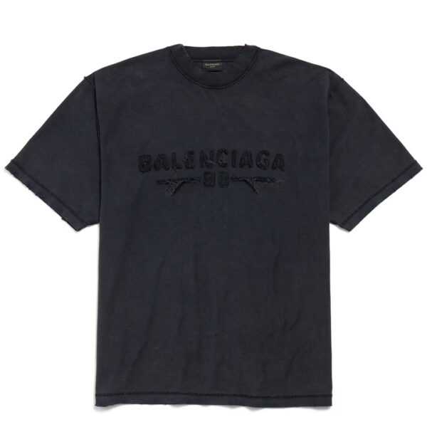 Balenciaga Mens Logo Patch T-Shirt in Black Cotton - Size X-Small