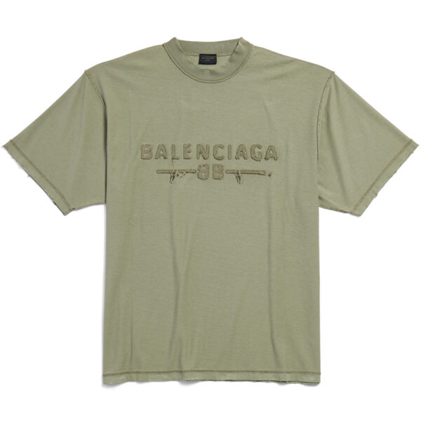 Balenciaga Mens T-Shirt in Green Cotton - Size X-Small