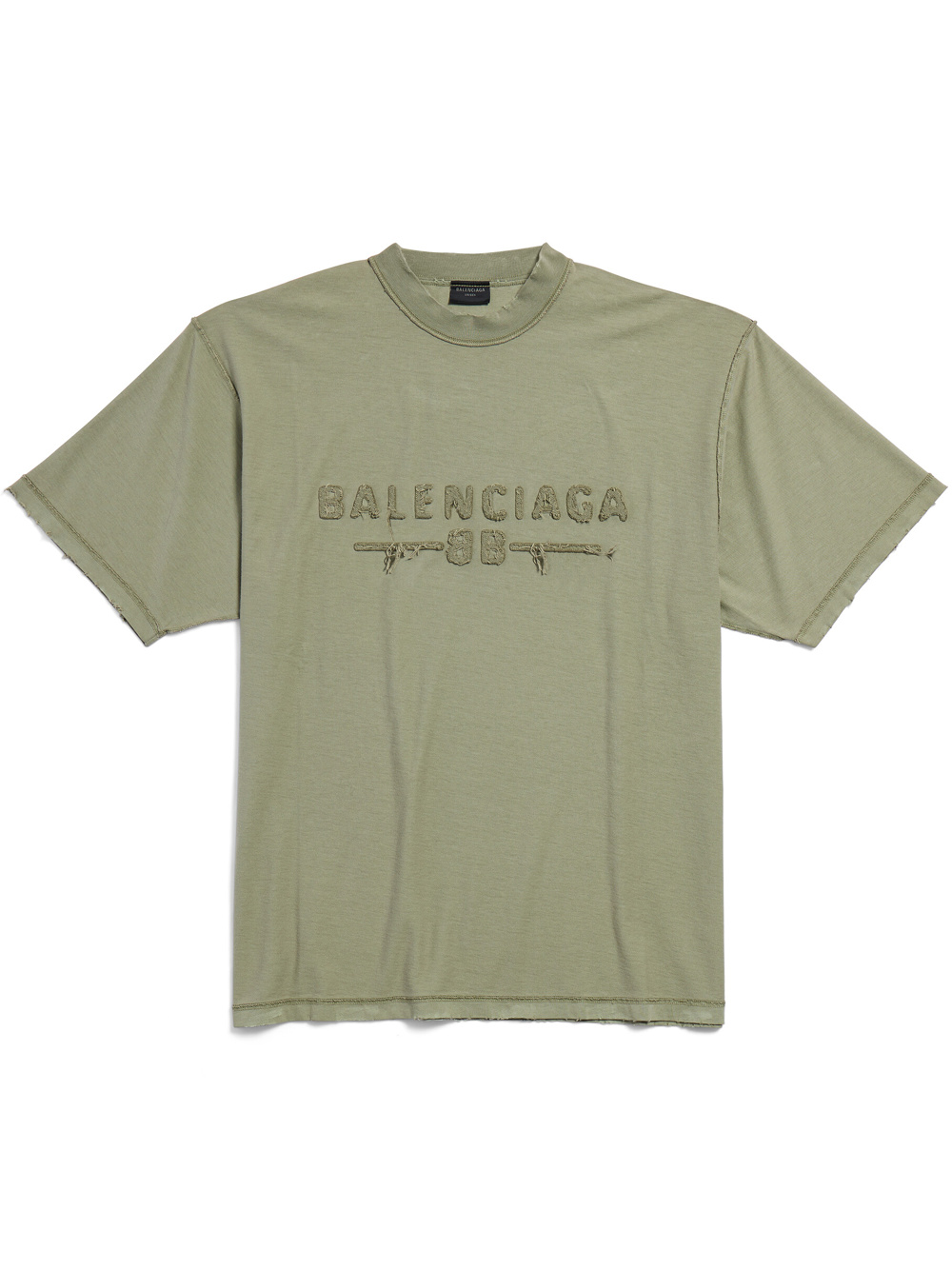 Balenciaga Mens T-Shirt in Green Cotton - Size X-Small