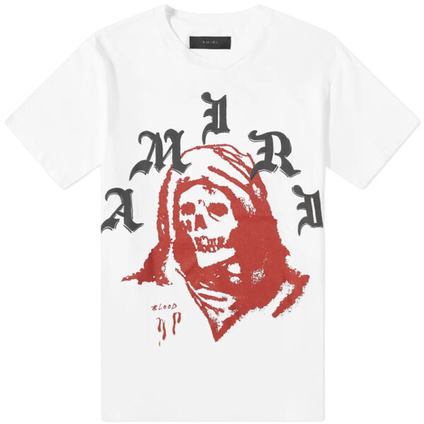 Amiri Mens Wes Lang Solar Kings T-Shirt in White Cotton - Size Large