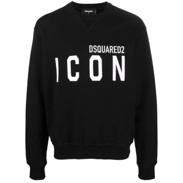 Dsquared2 Mens Black Sweatshirt Large Icon Cool Logo Cotton - Size Small