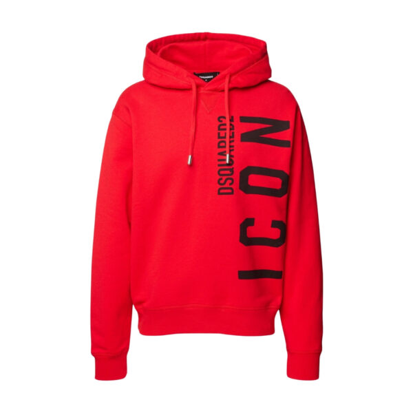 Dsquared2 Mens Red Hoodie Large Black Icon Logo Cotton - Size 3XL