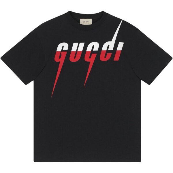 Gucci Mens Blade Print T-shirt in Red - Black Cotton - Size 2XL